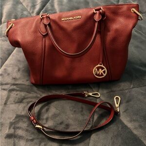 Michael Kors Deep Red Leather Tote